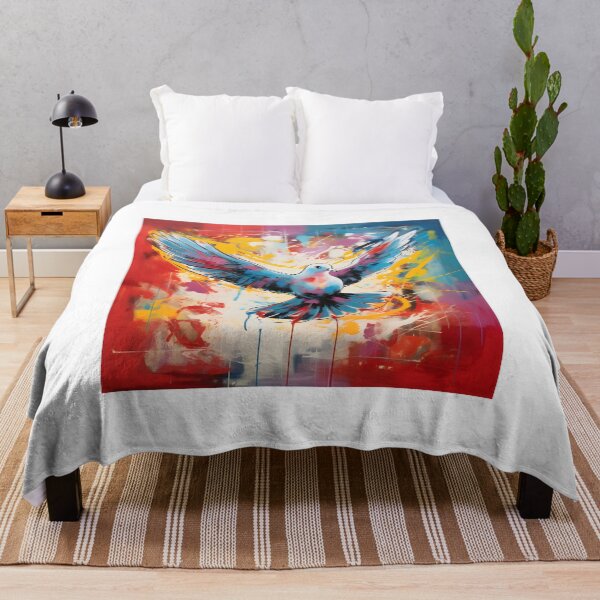 Item preview, Peace Dove Wings of Unity- Abstract Colorful Elegance in Avian Harmony designed and sold by OlfactoART Studio.