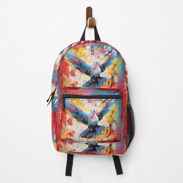 Item preview, Peace Dove Wings of Unity- Abstract Colorful Elegance in Avian Harmony designed and sold by OlfactoART Studio.