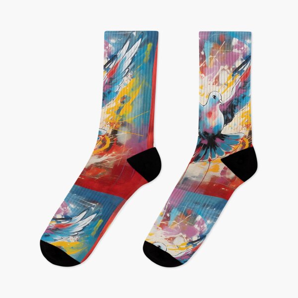 Item preview, Peace Dove Wings of Unity- Abstract Colorful Elegance in Avian Harmony designed and sold by OlfactoART Studio.