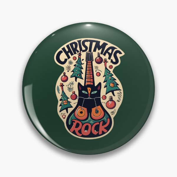 Item preview,  "Christmas Rock Cat with a Guitar" designed and sold by Charm-Creations.