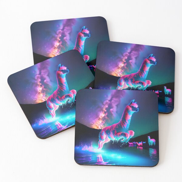 Item preview, Neon Blacklight Style Llama Leap designed and sold by Matt's Artificial Nature.