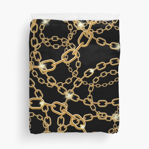 Item preview, Golden chain pattern with bling on black designed and sold by GryThunes.