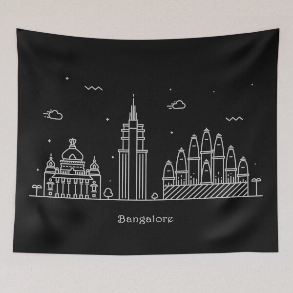 Item preview, Bangalore Skyline Minimal Line Art Poster designed and sold by A Deniz Akerman.