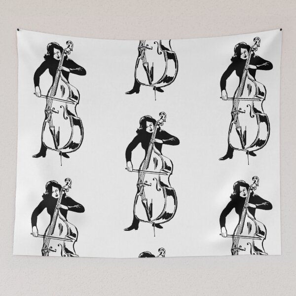 Item preview, Charming Cadence: Cutout Vintage Beauty of a Woman Cellist designed and sold by EmeraldMusic.