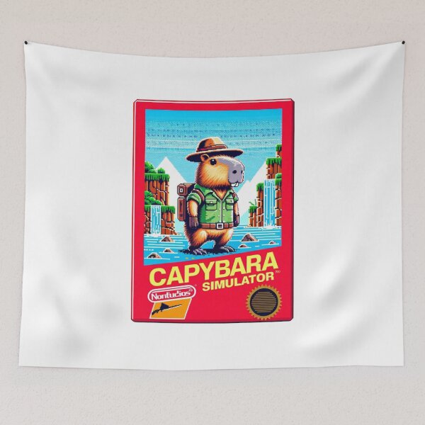 Item preview, Capybara Simulator 8-Bit Video Game Box Art designed and sold by kylmllr101684.