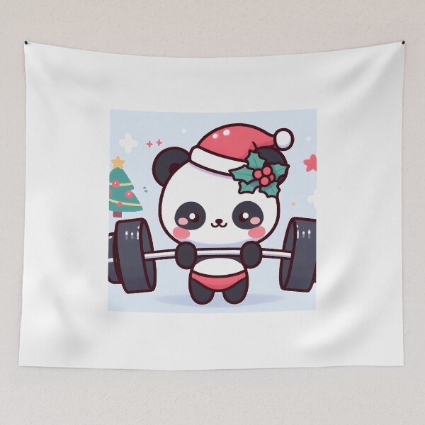 Item preview, christmas panda lifter with for people addicted to gym  designed and sold by ArsiStrenght.