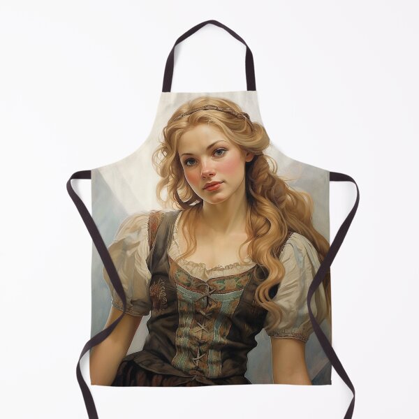 Item preview, German Woman Wearing a Dirndl - Art Nouveau Style designed and sold by ArtNouveauChic.