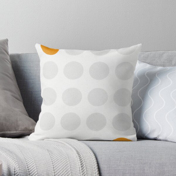 MCM dot grid - orange corners Throw Pillow