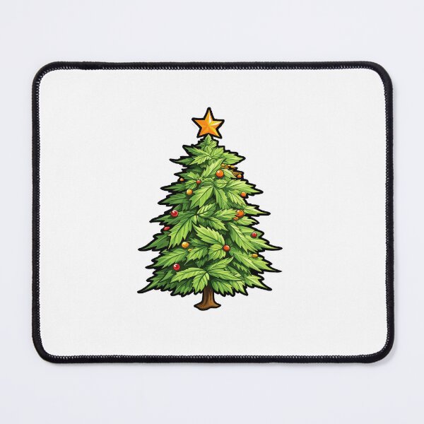 Item preview, Cartoon marijuana tree dressed like a Christmas tree for the holidays designed and sold by supersanko.