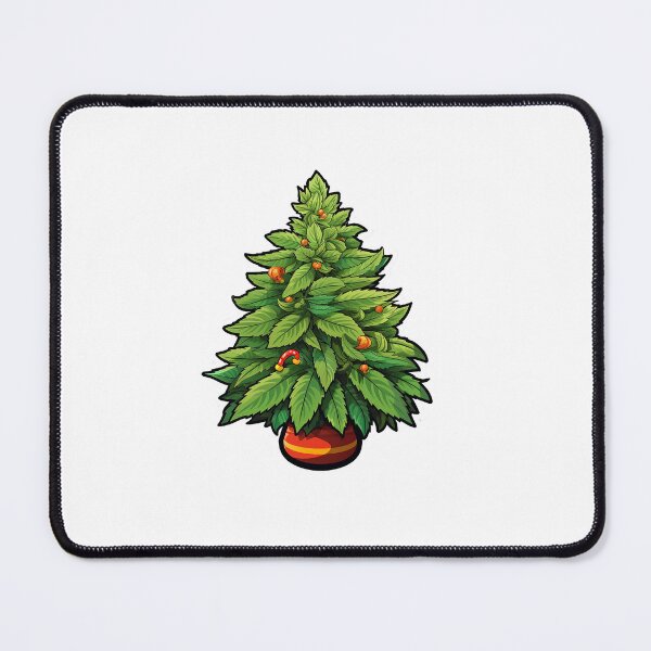 Item preview, Cartoon marijuana tree dressed like a Christmas tree for the holidays designed and sold by supersanko.