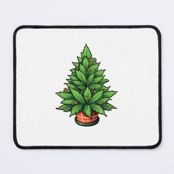 Item preview, Cartoon marijuana tree dressed like a Christmas tree for the holidays designed and sold by supersanko.