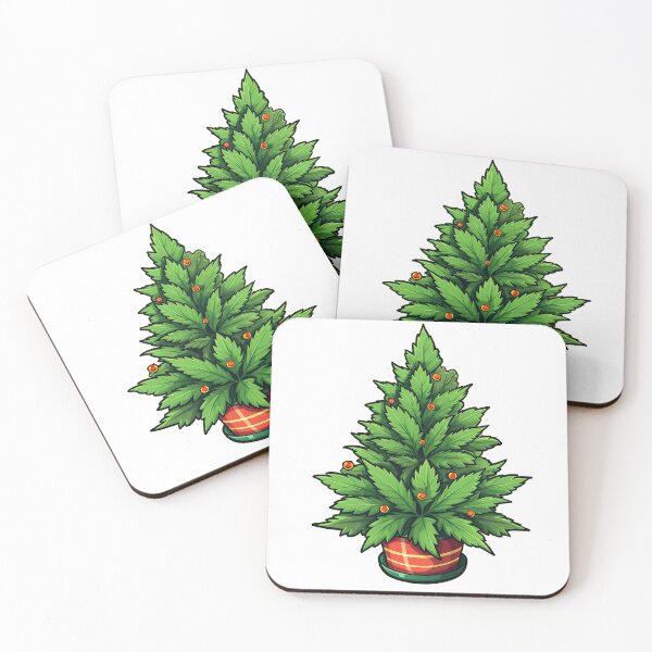 Artikelvorschau, Cartoon-Marihuana-Baum gekleidet wie ein Weihnachtsbaum für die Feiertage entworfen und verkauft von supersanko.
