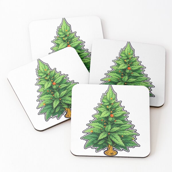 Artikelvorschau, Cartoon-Marihuana-Baum gekleidet wie ein Weihnachtsbaum für die Feiertage entworfen und verkauft von supersanko.