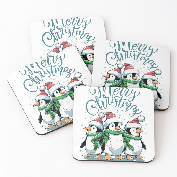 Item preview, merry christmas with Penguins designed and sold by ⭐ANADIF DESIGN⭐.