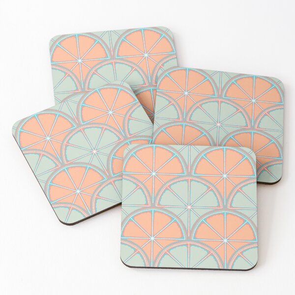 Item preview, Retro Citrus Sunset on Sea Dot Mandala Scallop designed and sold by Triplicate Limited.