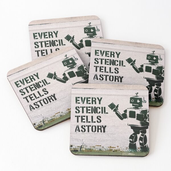 Item preview, Robot Stencil Graffiti designed and sold by Bomax121.