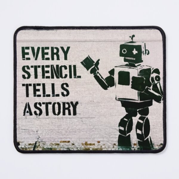 Item preview, Robot Stencil Graffiti designed and sold by Bomax121.