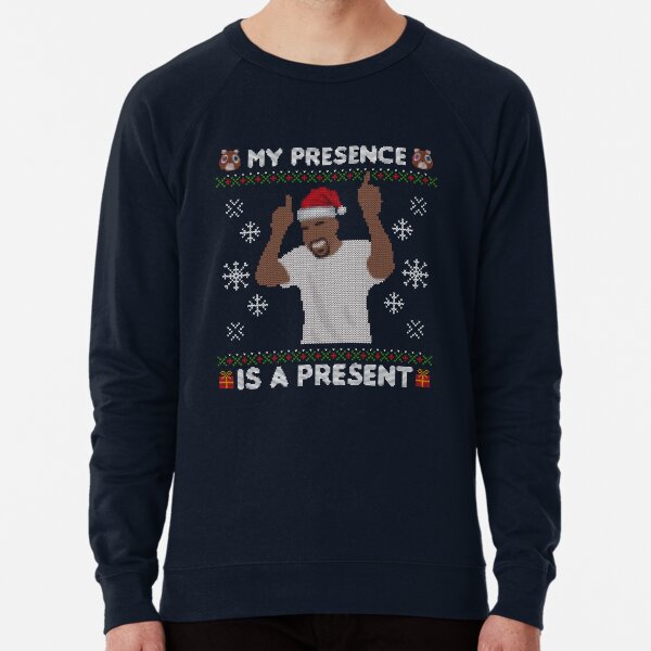 Kanye West Ye Hip Hop Rap Ugly Christmas Sweater My Presence Is A Present Lightweight Sweatshirt for Sale by hypewearco Redbubble