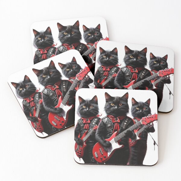 Item preview, Black Cats Rock Band Playing Rock and roll  designed and sold by NFL-LIVE .