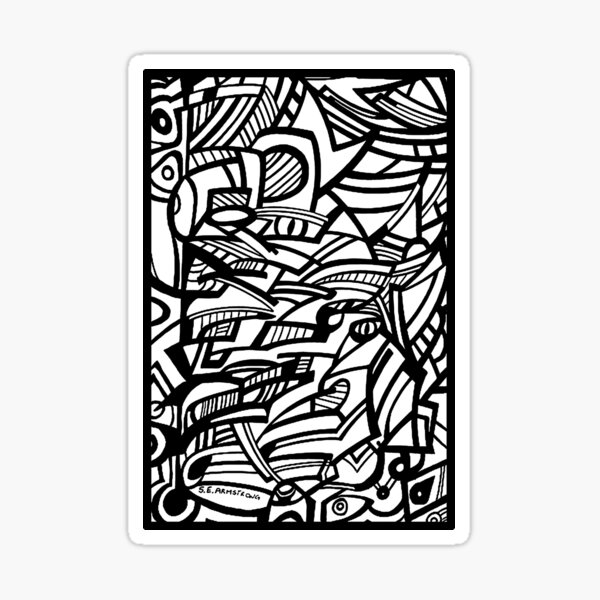 Item preview, Stained Glass Christmas (b&w) designed and sold by Sue E. Armstrong.