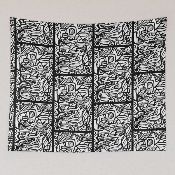 Item preview, Stained Glass Christmas (b&w) designed and sold by Sue E. Armstrong.