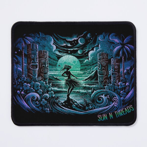 Item preview, Hawaiian Dancer With Tiki Gods And Moonlit designed and sold by sunnthreads.