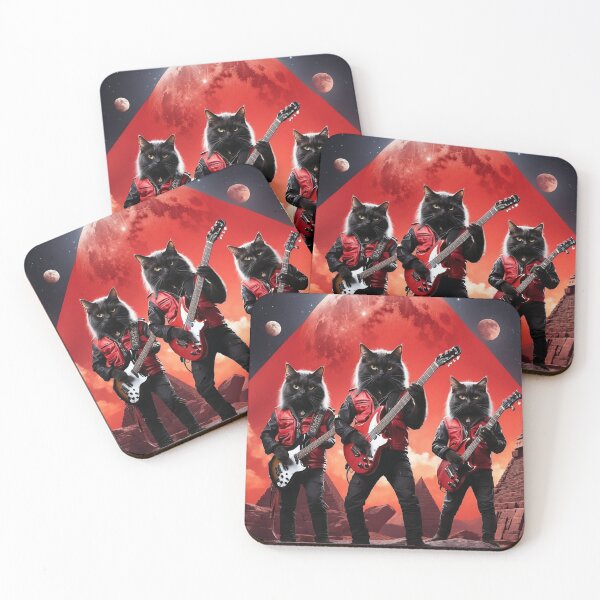 Item preview, Black Cats Rock Band Playing Rock and roll  designed and sold by NFL-LIVE .
