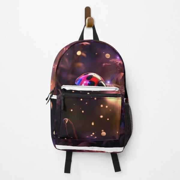 Item preview, ladybug in a mystical forest setting designed and sold by freddyaiart.