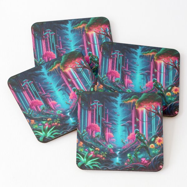 Item preview, Fusion of Nature and Futurism in Neon Lights designed and sold by Newpixelland.