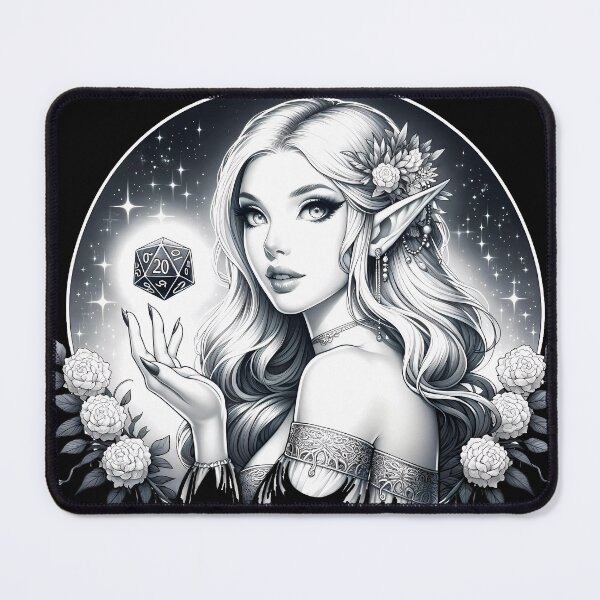 Item preview, Elegant Elf holding a d20 designed and sold by arcanemuse.