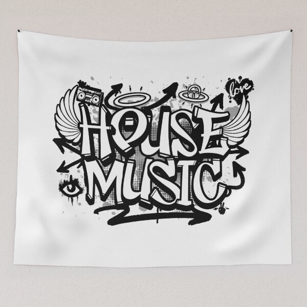 Item preview, HOUSE MUSIC  - Graffiti Steez (black/grey)  designed and sold by Discothreadz.
