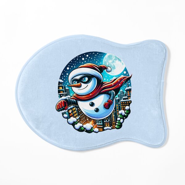 Super Snowman's Nighttime Adventure Cat Mat
