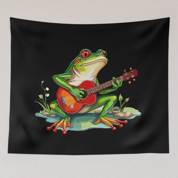 Item preview, Serenading Reggae Frog Guitarist  designed and sold by reggaeartgifts.