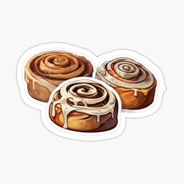 Thank You Sticky Bun Cinnamon Roll Stickers