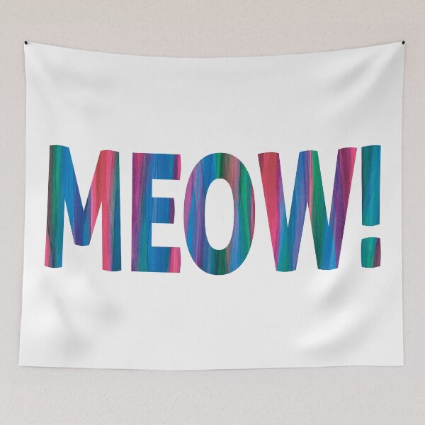 Item preview, Green Blue Pink Meow designed and sold by Alexandria Levin.
