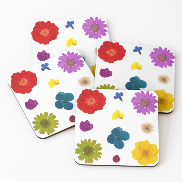 Item preview, Rainbow dried flowers sticker set designed and sold by Krystina Gabrielle.