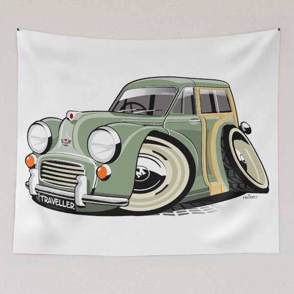 Item preview, Morris Minor Traveller caricature - green designed and sold by car2oonz.