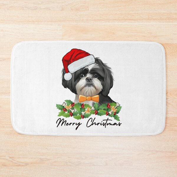 Item preview, Merry Christmas Shihtuz Santa Hat designed and sold by BridgetBresser.