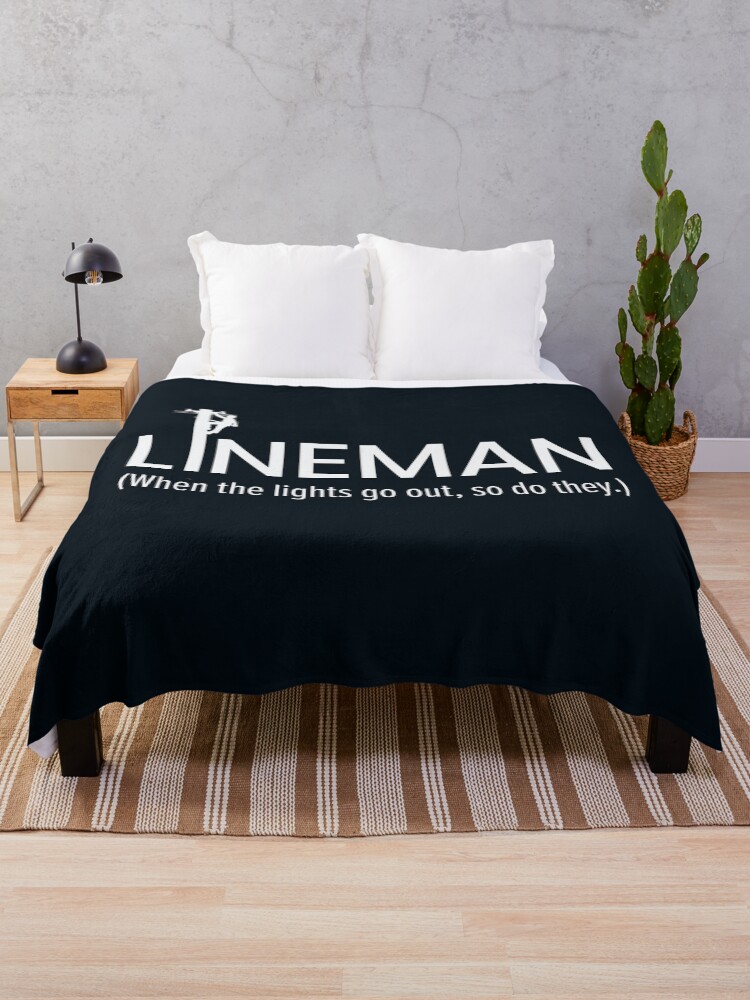 Thumbnail 1 of 6, Throw Blanket, Lineman - When the lights go out, so do they designed and sold by LineXpressions.