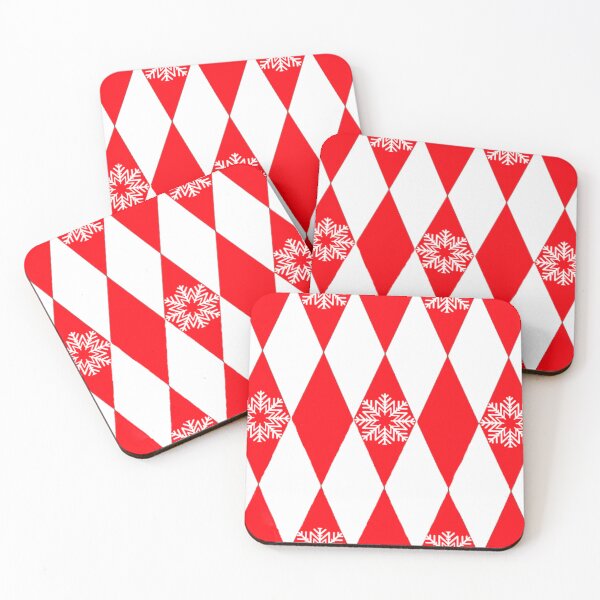 Item preview, Snowflake red and white diamond pattern  designed and sold by Artistkhg.