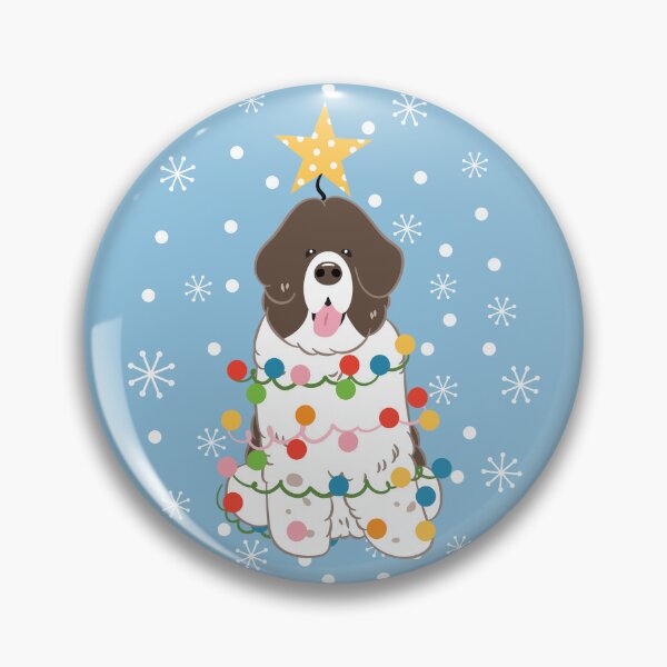 Item preview, Newfie Newfoundland Dog Christmas Tree - Brown White 4 designed and sold by Lulupainting.