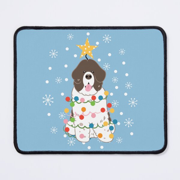 Item preview, Newfie Newfoundland Dog Christmas Tree - Brown White 4 designed and sold by Lulupainting.