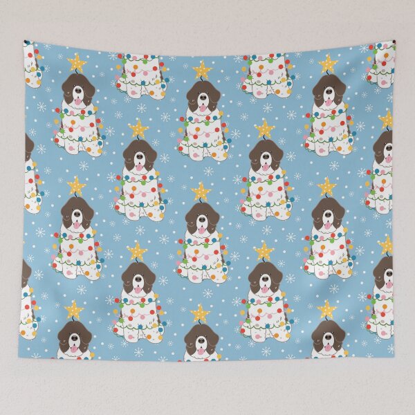Item preview, Newfie Newfoundland Dog Christmas Tree - Brown White 4 designed and sold by Lulupainting.