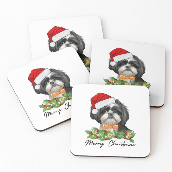 Item preview, Merry Christmas Shihtuz Santa Hat designed and sold by BridgetBresser.