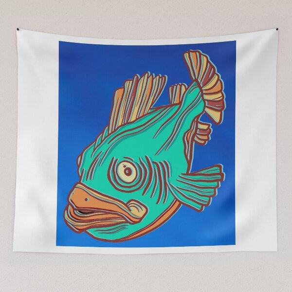 Item preview, Teal Cartoon Fish designed and sold by DaveDanchuk.