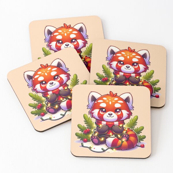 Item preview, Festive Red Panda Lights designed and sold by Variety Vault.