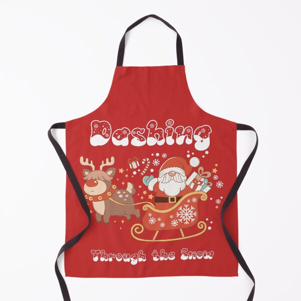 Item preview, Dashing Through the Snow - Cute Santa, Reindeer, Sleigh, and Christmas Presents (White Text) designed and sold by Spiprinto.