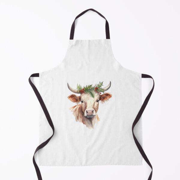 Item preview, Watercolor Christmas Cow designed and sold by jessicapounds.