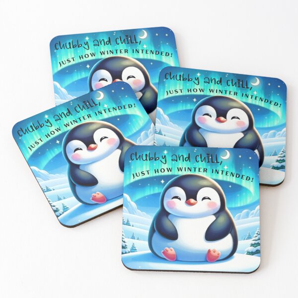Item preview, Chubby Penguin Winter Bliss - Cute Arctic Chill Art designed and sold by gleefulme.