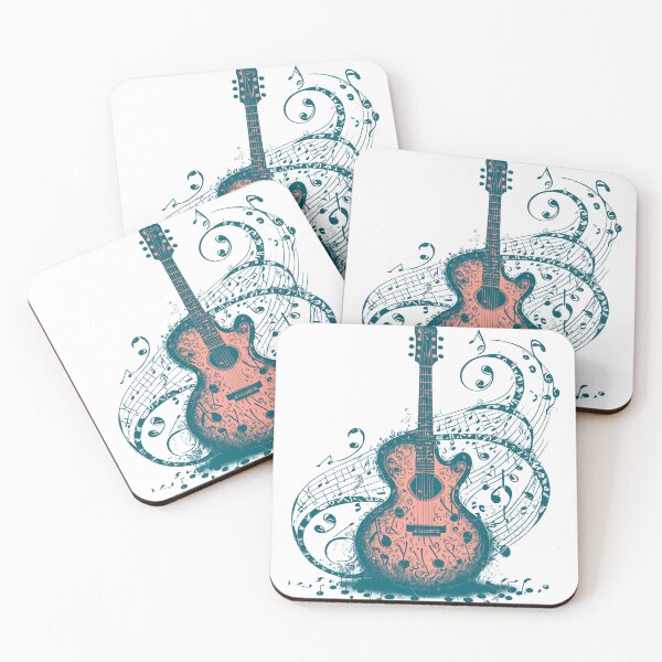 Item preview, Music Eminating Guitar Peach and Teal designed and sold by SW-Graphics.